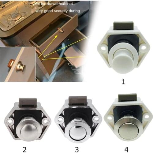 Camper Car Push Lock Button Lock Latch Knob RV Caravan Boat Motor Home Cabinet Drawer Latches Button Lock for Furniture Hardware