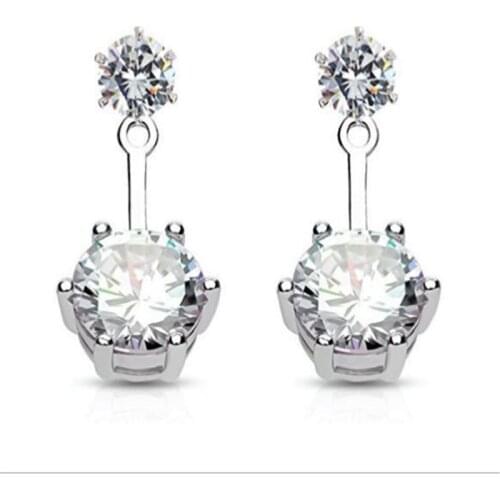 New Fashion Style High Quality Ear Stud White Crystal Stud Earrings Piercings Punk Women Earrings Jewelry Party Gifts