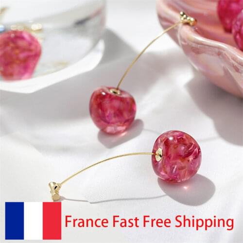 Fashion Cherry Earrings Contracted Delicate Crystal Star Temperament Drop Earrings For Women 2021 Korean Style Trendy Brincos