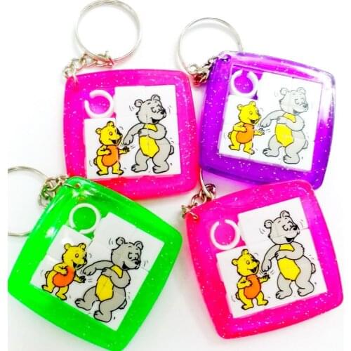 1piece Bear Slider Puzzle with key chain Sliding E321 Party Favor Vending Gift Pinata Filler Loot Favours Gift Toys Bags Novelty