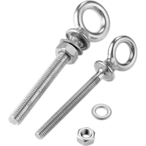 1 Pc Marine grade 316 stainless steel Long lifting eye bolt Eyebolts with Nuts & Washers Set Boats Screws Kit M10*100 M12*120