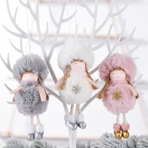1pc Cute Angel Plush Doll Christmas Tree Decorations Hanging Feather Doll Ornament New Year Christmas Decorations For Home kerst
