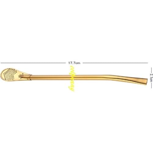 10pcs/lot 304 Stainless steel straw Colorful Tea Bombilla Gourd Drinking straw Filtered Coffee spoon