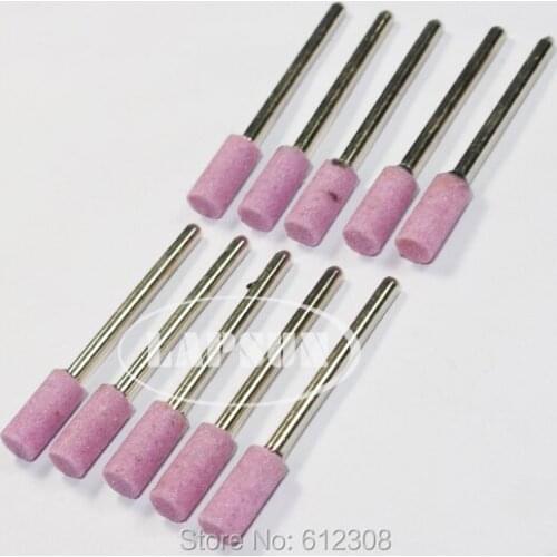 100pc 6mm Dia 3mm 1/8"Barrel Polishing Wheel Grinding Stone Mounted Point Rotary Tool Bits for Metal Stone Glass Fine-grit Shank