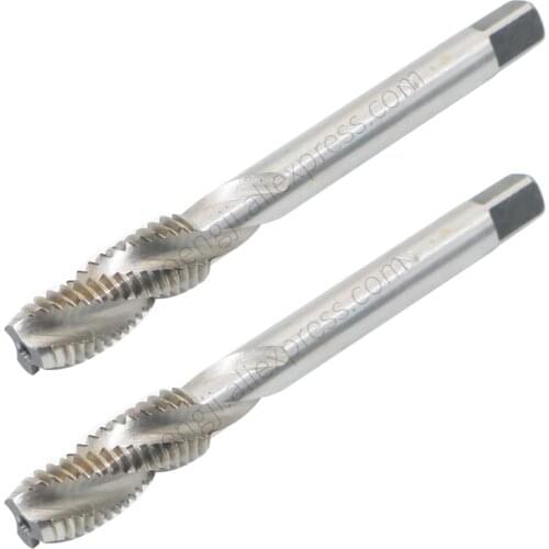 2PCS Spiral Point Plug Threading Tap M8x1.25 Thread, Ground Threads H2, High Speed Steel HSS 6542 for Metal Wood Plastic Tapping