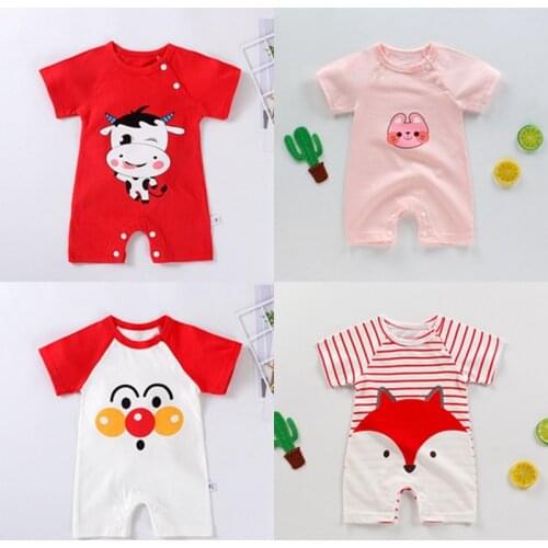 2021 Summer Baby Rompers Baby Girls Clothing 100% Cotton Newborn Baby Boy Clothes Infant Jumpsuits Short Sleeve Kids Clothes