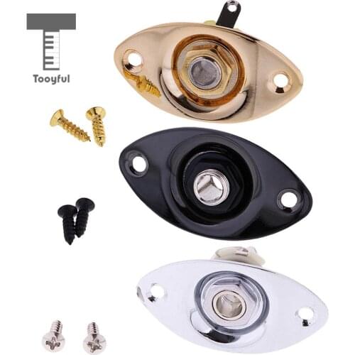 Tooyful 3pcs Oval Jack Plug Plate Screws for Electric Guitar Bass Replacement Parts