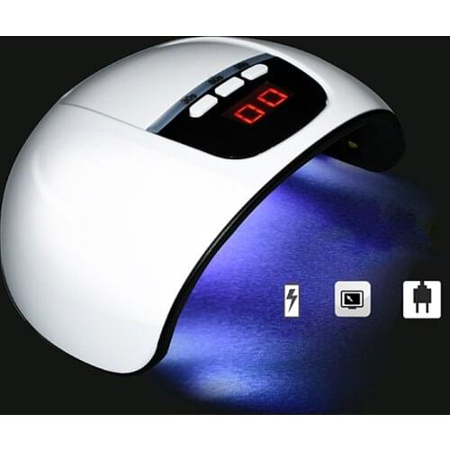 45W UV Lamp for Gel Nails Auto Infrared LED Nail Gel Curing Lamp with Count Down Timer Pro Nail Polish Dryer - White