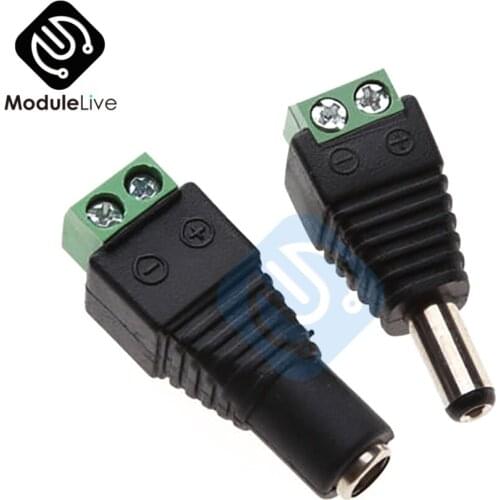 5 Pairs Male Female 2.1x5.5mm 2.1*5.5 mm DC Power Plug Jack Adapter Connector for LED Light Strip