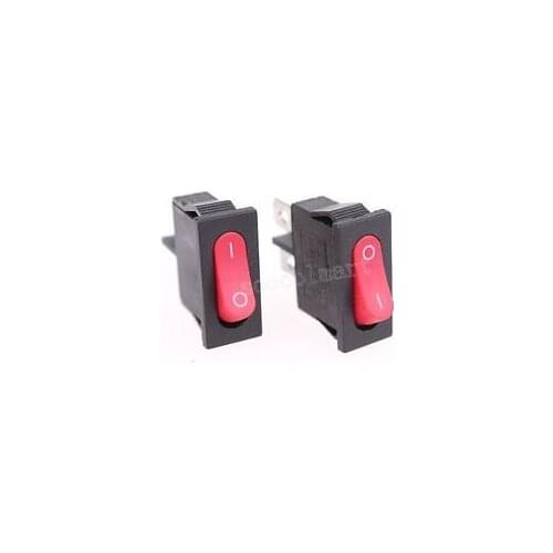 5 Pcs x Red Button 2 Pin SPST On/Off Snap in Rocker Switch 6A/250V 12A/125V AC