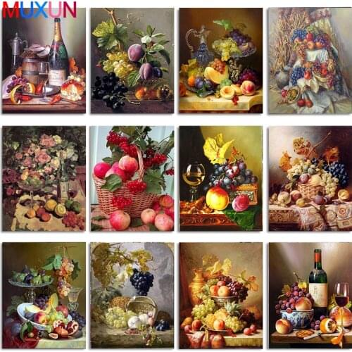 5D Diamond Painting Fruit Diy Diamond Embroidery Kitchen Table Grape Peach Mosaic Full Round Drill Painting By Number Gift Rp589