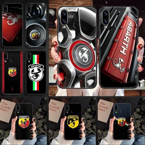 Car ABARTH Phone case For Huawei Honor 6 7 8 9 10 10i 20 A C X Lite Pro Play black silicone back soft bumper tpu shell pretty