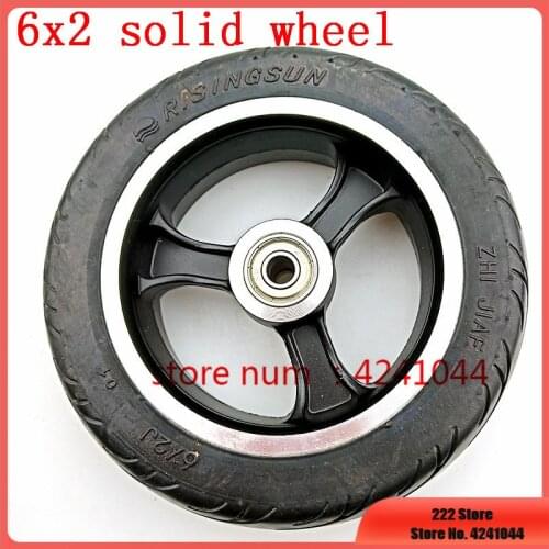 Free shipping 6x2 solid tire wheel hub Fast wheel F0 widened rear wheel 6 inch electric scooter solid tyre wheel