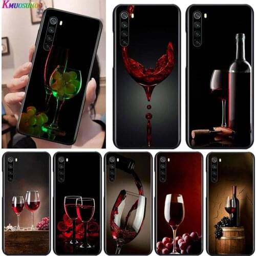 Red wine glass for OPPO Reno 2 Z 2Z 2F 3 4 5 Pro 5G 4Z 4SE 5F ACE F7 A5 A9 2020 Black Phone Case Soft Cover Shell