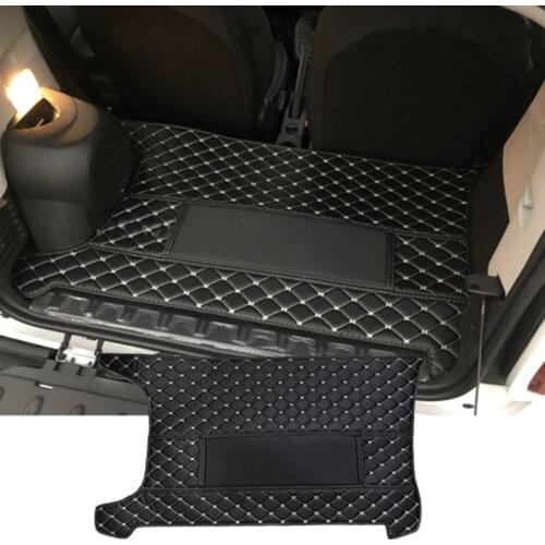 Black Leather Car Cargo Liner Trunk Mat Protection Pad for Smart fortwo 2015 2016 2017 2018 which with speaker