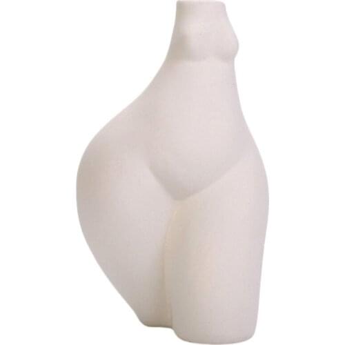Flower Pot Porcelain Vase High Temperature Processed Modern Simple Office Home Nordic Woman Body Shape Ceramic Vases For Flowers