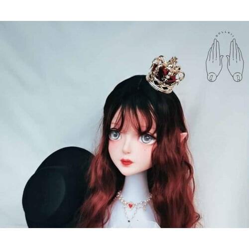 Dollkii 20) Female Girl Silica Resin Cosplay BJD Cross Dressing Kigurumi Head Mask Anime Role Play Party Crossdresser Doll Mask