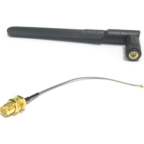 2.4GHz/5.8Ghz 8dBi 802.11b/g/n Omni WIFI Antenna Dual Band RP SMA Male +Mini PCI IPX/u.fl to RP SMA Female cable