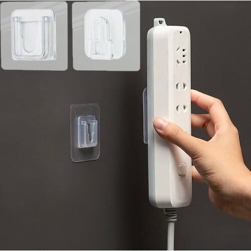 Double-Sided Adhesive Wall Hooks Hanger Strong Transparent Hooks Suction Cup Sucker Wall Storage Holder For Kitchen Bathroom