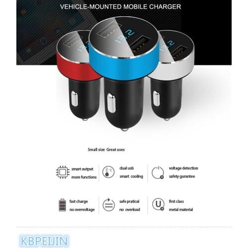 HO Car styling Smart Car Charger Digital Display Dual USB Phone Charger for Volvo xc60 s60 s80 s40 v60 v40 xc90 v70 accessories