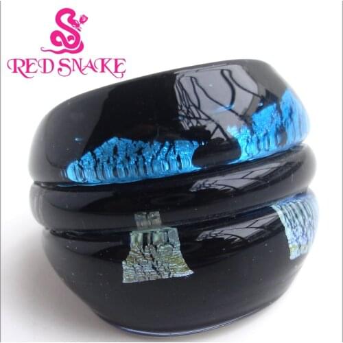 RED SNAKE Fashion Ring Handmade Black Blue and silver color Murano Glass Rings