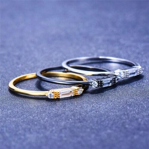 Korean Female Small Crystal Stone Ring 100% Real 925 Sterling Silver Finger Ring Boho Promise Love Engagement Rings For Women