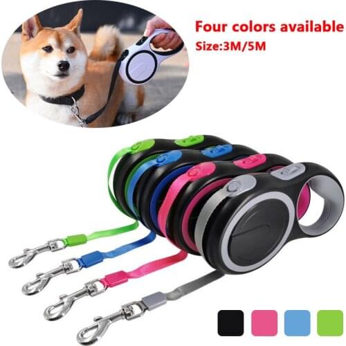 3M/5M Strong Pet Leash Durable Nylon Automatic Retractable Dog Walking Leash Leads Correa Perro