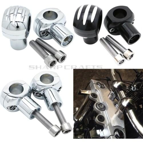 Motorcycle Edge Cut Handle Bar Clamp Handlebar Riser For Harley Dyna Wide Super Glide Custom Low Rider Street Fat Bob Softail