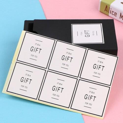 Kitchen Tools Adhesive Paper Square Cake Baking Packaging Sealing Paste Gift Box Decoration Label Stickers 180pcs/lot
