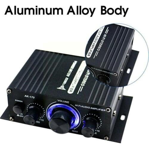 AK170 12V Mini 400W HIFI Digital Stereo Audio Amplifier FM Amplificador In AMP Car Home Radio Theater Hot Stock Microphone I4Z2