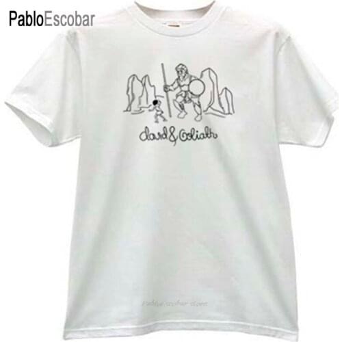 Fashion t-shirt men cotton t shirt David and Goliath Christian T-shirt in white brand tee-shirt male summer tops