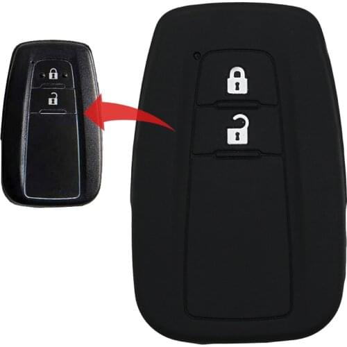 MICOCHE Washable Soft Silicone 2 Buttons Car Key Cover Case For Toyota Prius 2017 CHR C-HR Prado