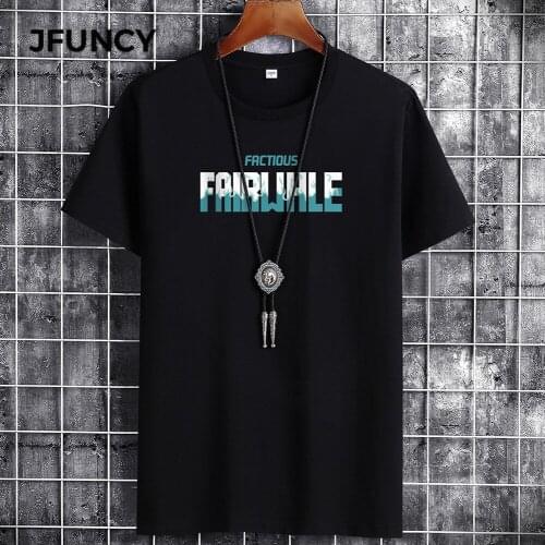 JFUNCY 2021 Man T-Shirts Summer Cotton Comfortable Short Sleeve Streetwear Outdoor Tshirt Plus Size Harajuku Men Top Tees
