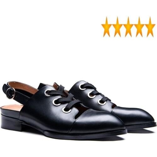 Men Summer Cool Pointed Toe Italian Leather Business 2021 Gladiator Fashion Runway Beach Sandals Shoes