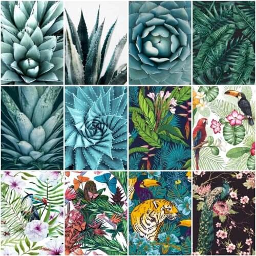 SDOYUNO Paint By Numbers Kits On Canvas Plant DIY Frame 60x75cm Oil Painting By Numbers Handpaint Wall Art Home Decor