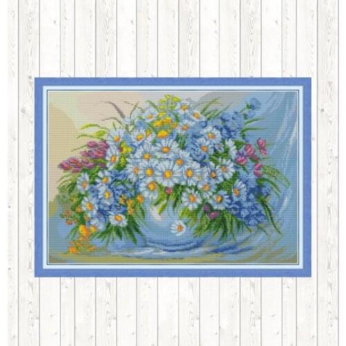 Daisy 14ct 11ct Count Print Canvas DIY Handmade Cross Stitch Sets DMC Cotton Thread Printed Canvas Needlework Embroidery Crafts