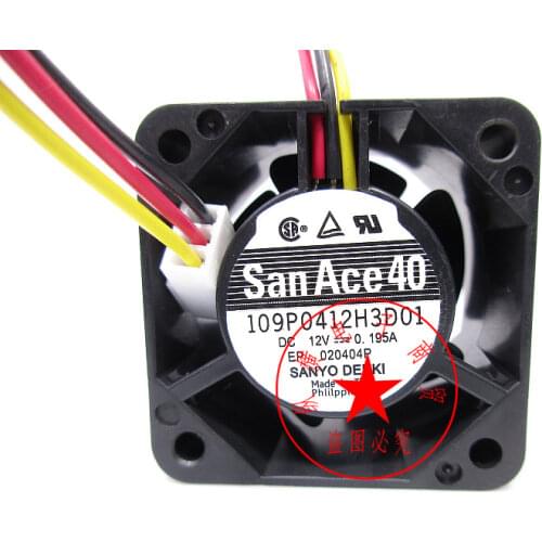 Original 109P0412H3D01 4028 12V 0.195A 4CM with measuring speed double ball cooling fan