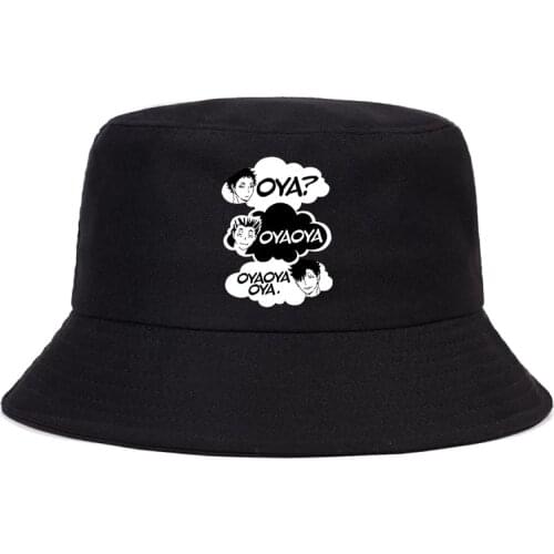 Japanese Anime Haikyuu women Men bucket hat Kuroo Anime Harajuku Fashion Hip Hop fisherman hats Unisex summer bob panama cap