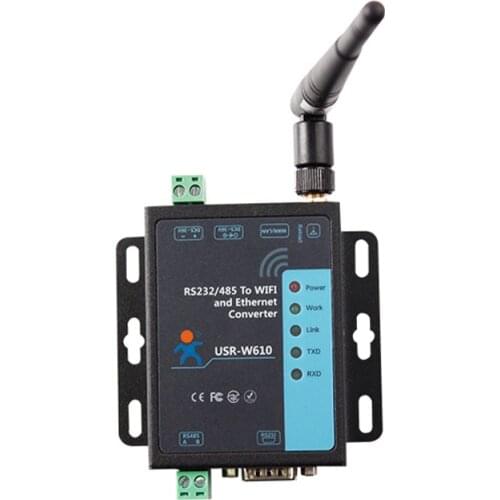 RS232 RS485 Serial To WiFi and Ethernet Converter USR-W610 Support TCP Server/TCP Client/UDP Server/UDP