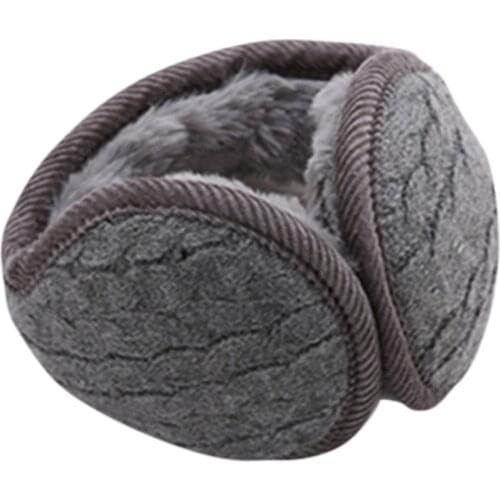Foldable Unisex Knitted Thicken EarMuffs Winter Warm Plus Velvet EarMuff Women Men Windproof Soft Ear Muffs Adult Earmuffs