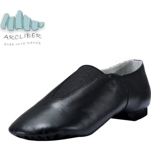 Jazz Dance Shoes, Slip On Cow Leather For Men Women, Feature Soft Stretch, Sneakers For Salsa Ballet Ballroom Dancing