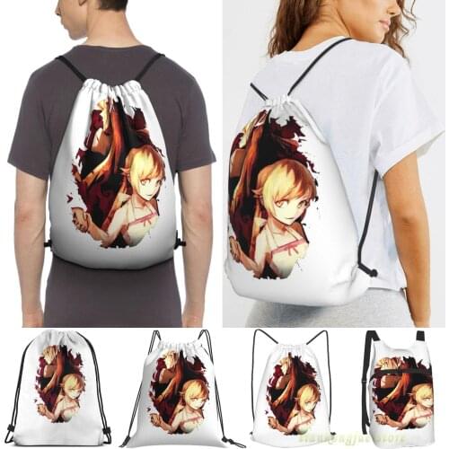 Unisex Drawstring Bags Shinobu Monogatari Women Drawstring Backpacks Men Outdoor Travel Backpacks Training Fitness Bag