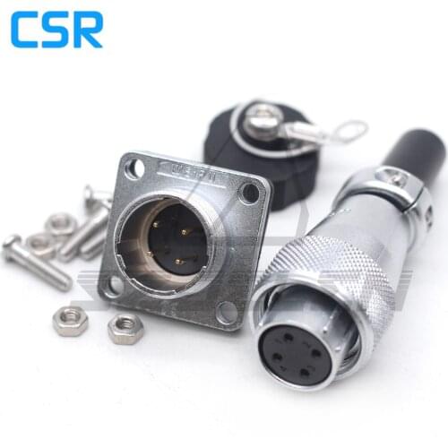 WEIPU WS16 series 4pin waterproof anti-vibration Connector Plug and Socket, Industrial power panel mount connector