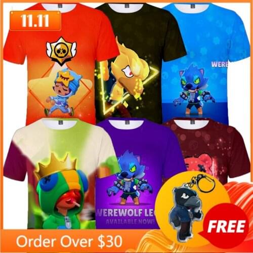 WEREWOLF LEON NITA Browlers Game PRIMO Kids Crow T-shirt 3D Tshirt Boys Girls Cartoon T-shirt Tops Teen Clothes
