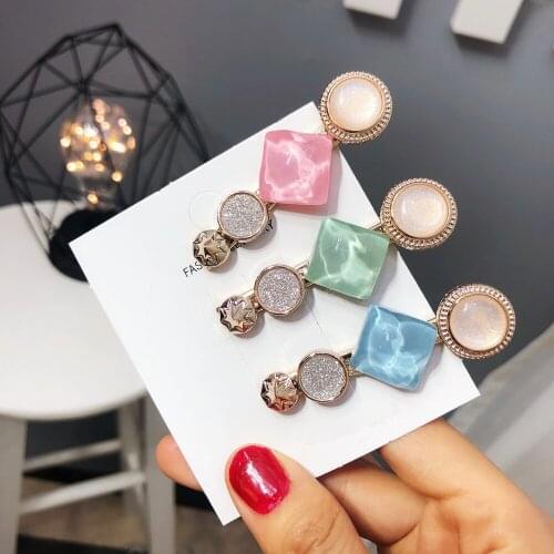 1Pcs Fashion elegant Macaron Pearl Hair Clip Girls Snap Hair Barrette Stick Hairpin Hair Styling Accessories For Women Girls