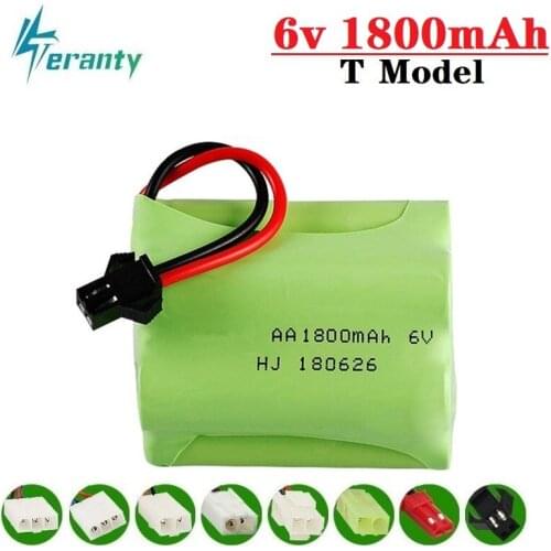 1800mah 6v Rechargeable Battery For Rc toys Cars TanksTruck Robots Gun NiMH Battery AA 6v 700mah Batteries Pack For Rc Boat 1PCS