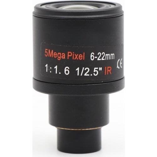 CCTV Camera 6-22mm Lens 5.0 MegaPixel Manual Zoom/Focus/IRIS D14 Mount Infrared Night Vision Lens For CCTV Camera
