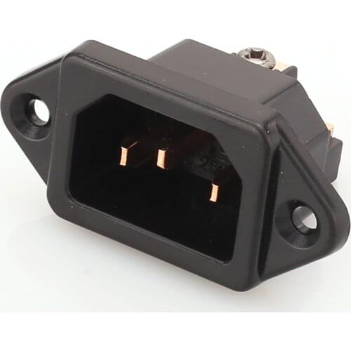 2pcs Red Copper Plated IEC Inlet Mains Power Inlet Socket IEC Inlet AC socket