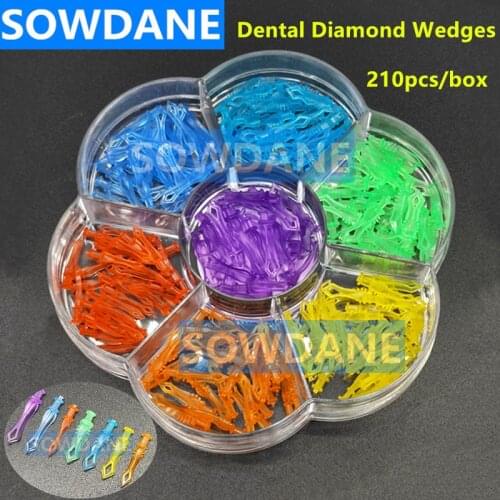 210pcs Autoclavable Dental Diamond Wedges Interdental Teeth Wedge Dentist Tools Dental Materials
