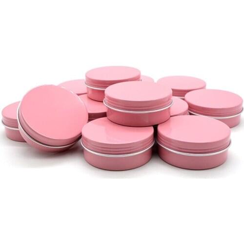 5g 10g 15g 25g 30g 50g 60g Pink Aluminum Jars Empty Cosmetic Makeup Cream Lip Balm Gloss Metal Aluminum Tin Containers 50pcs